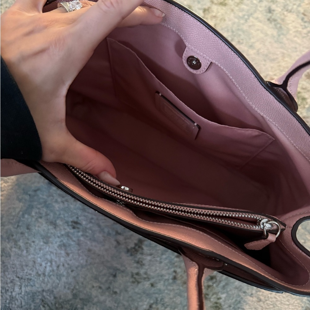 Coach Pink Leather Tote Bag - Picture 3 of 9